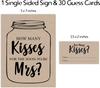 Inkdotpot How Many Kisses for The Soon to Be Mrs Beige Rustic Kraft Mason Jar Bridal Shower Game 1 Sign + 30 Cards