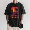 Creepy Rattlesnake With Desert Sunset Western Gothic Snake T-Shirt