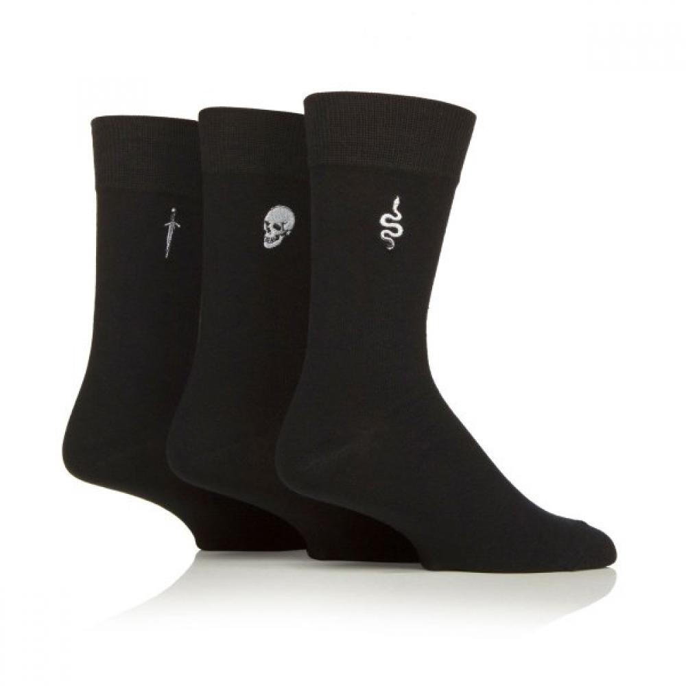 Sock Shop Men S Black Skull Embroidered SockS Set Skull