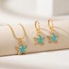 Bohemian Ocean Theme Jewelry Set Lightweight Starfish Necklace Durable Necklace Earrings Set  Women