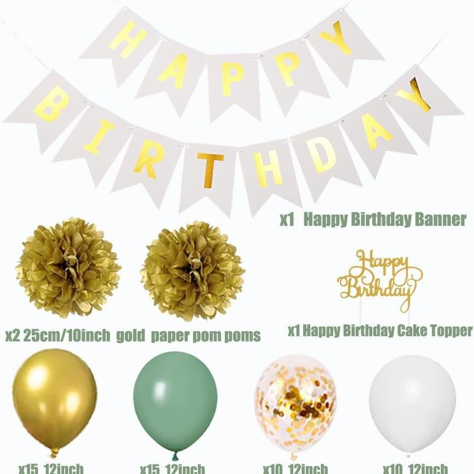 Birthday Party Decoration Flag Paper Ball Flower Set Happy Birthday Card Paper Flower Ball Decoration Set
