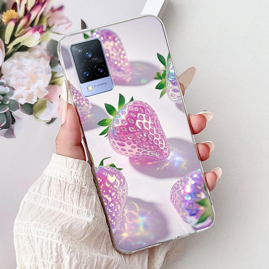For Vivo V21 4G Case V2066 V2108 New Luxury Flowers Painted Cover Soft Slim Phone Case For Vivo V21e V2061 V 21 VivoV21 e Fundas