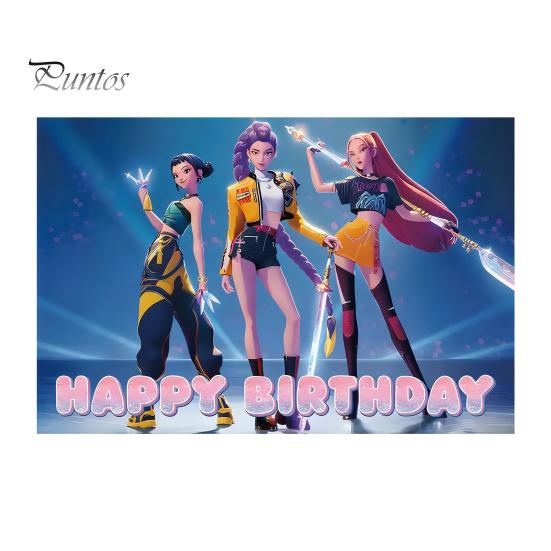 Thick Balloons K-POP Witch Squad Birthday Party Decor Kit Themed Banner And Balloon Decoration Signsfor Music Dance Theme Celebration Fan Meetings