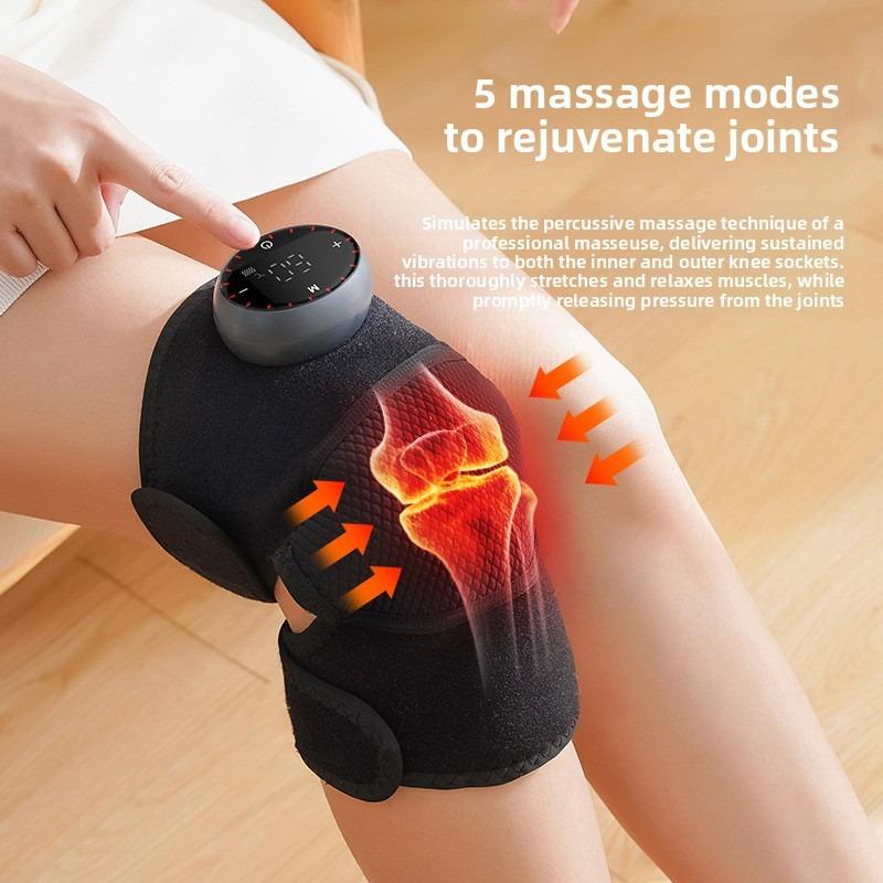 Rechargeable Heated Knee Massager With 3D Adjustable Wrap 5 Heat Levels And Vibration Modes For Arthritis Pain Relief Joint