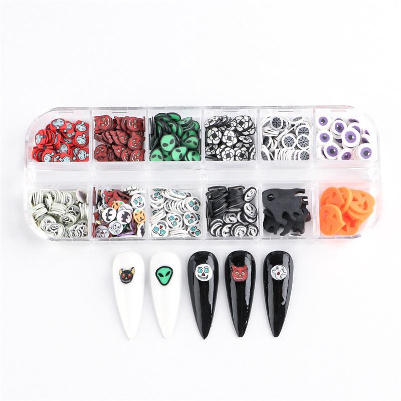 New Halloween nail art accessories ins eyes cross skull pumpkin nail art accessories nail