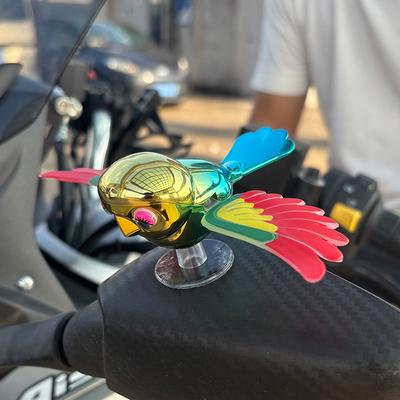 Motorcycle Rearview Mirror Decoration Cool Fun Wind Power Flying Bird Ornaments Car Driving Accessories Simulation Wings Flutter