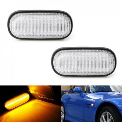 Clear Lens Amber LED Front Fender Side Marker Light Kit For 2000-09 Honda S2000