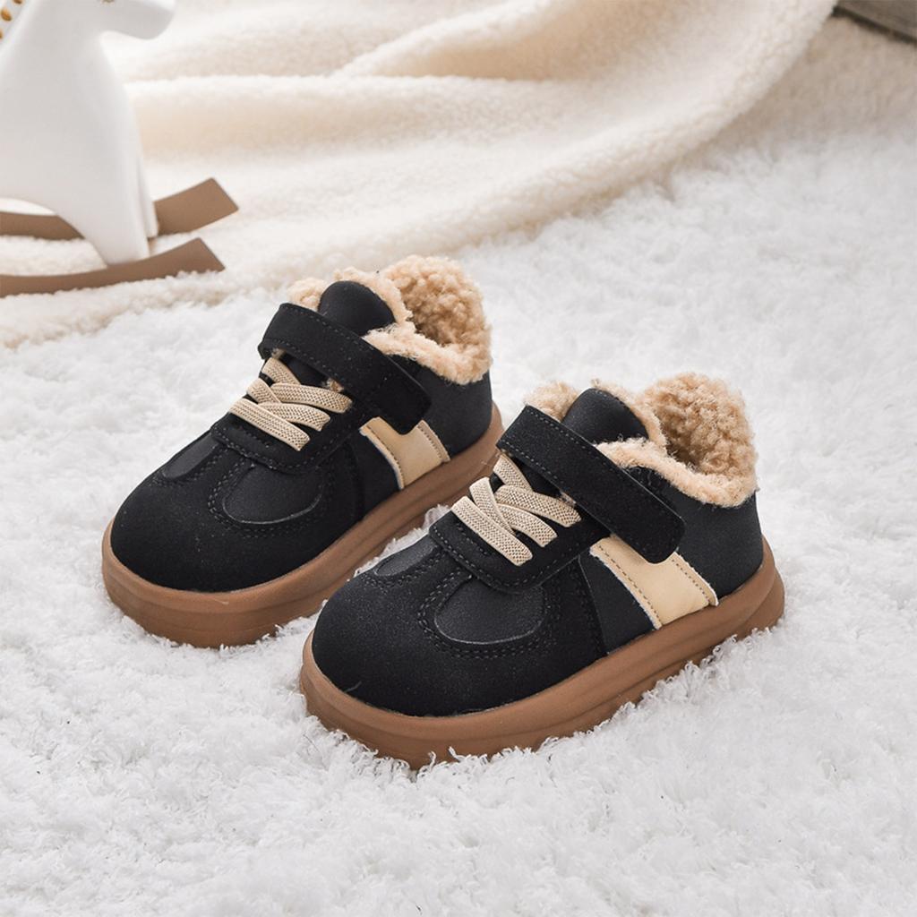 Boys Girls Winter Faux Shearling Lined Athletic Shoes for Cold