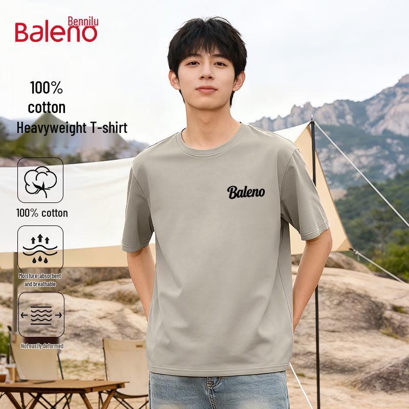 Baleno Men s Pure Cotton Loose Fit Short Sleeve T-Shirt M