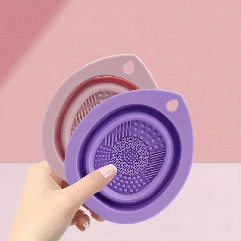 Silikonový čistič štětců na make-up Skládací miska na čištění labutěnky Štětce na oční stíny Mycí Soft Mat Kosmetické nástroje Scrubber Box