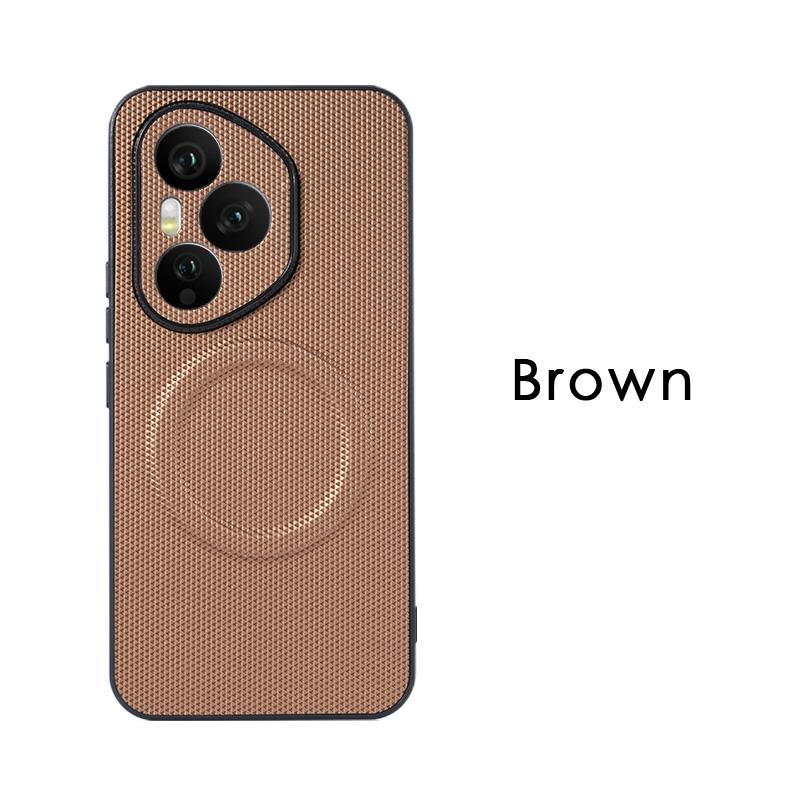 Ultrathin Leather Texture Builtin Magsafe Magnetic Phone Case For Honor 400 X60 Magic 7 Pro Wireless Charge Frosted Cover
