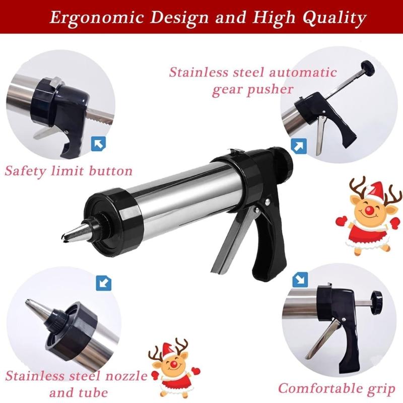 Cookie Press Piping Set Biscuit Maker Biscuit Mold Tool Biscuit Press Molds Cream Extruders Stainless Steel Material