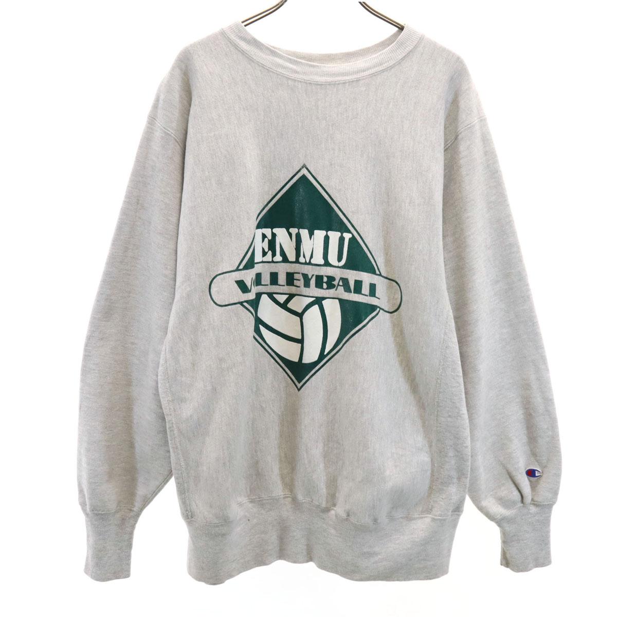 

Champion 90s Old embroidered tag made in USA Volleyball Print Long sleeve Reverse Weave Sweatshirt trainer Men s Used