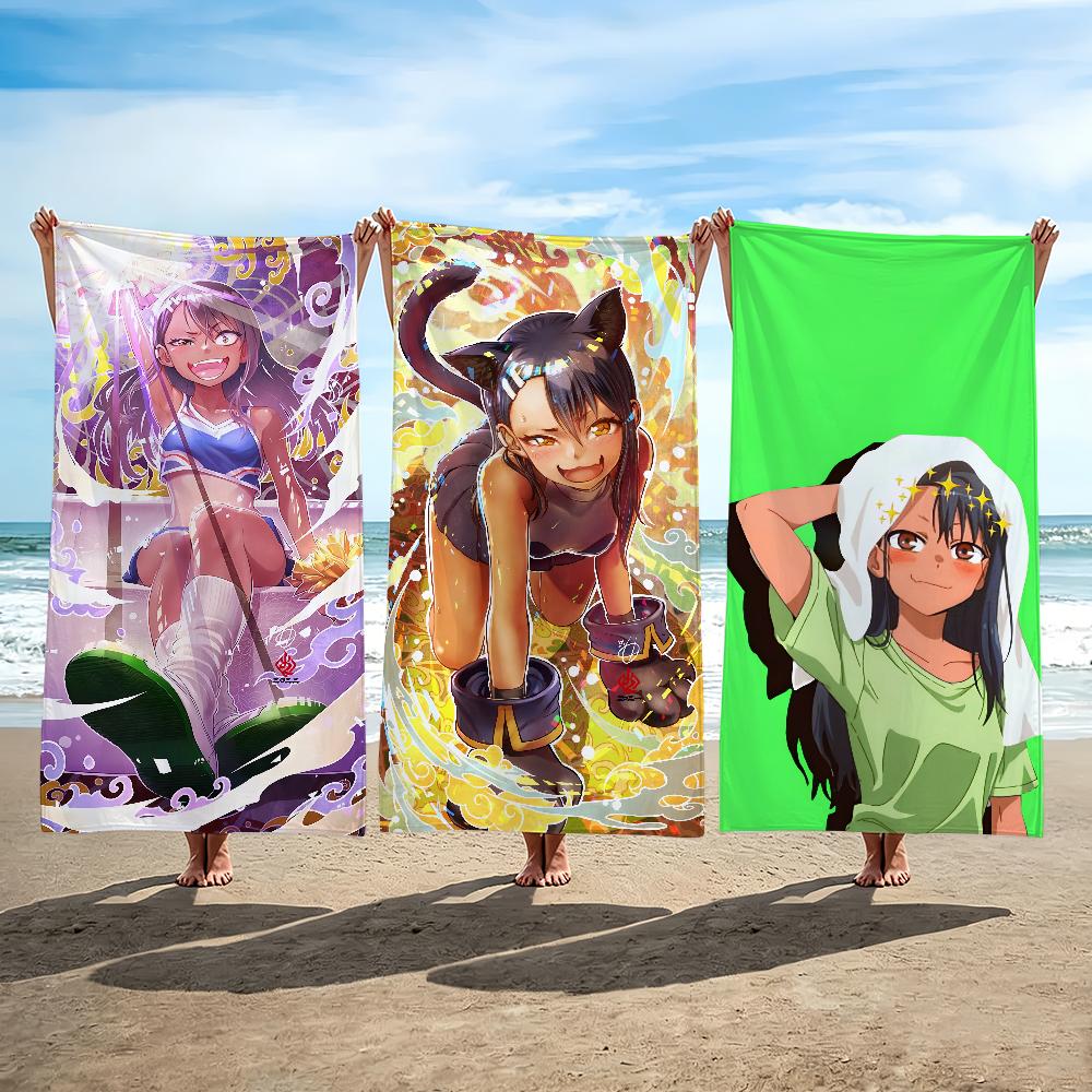Comic Ijiranaide Nagatoro-san Towel Beach Shower Bath Travel Lightweight Skin Friendly for Pool Camping Cruise Summer