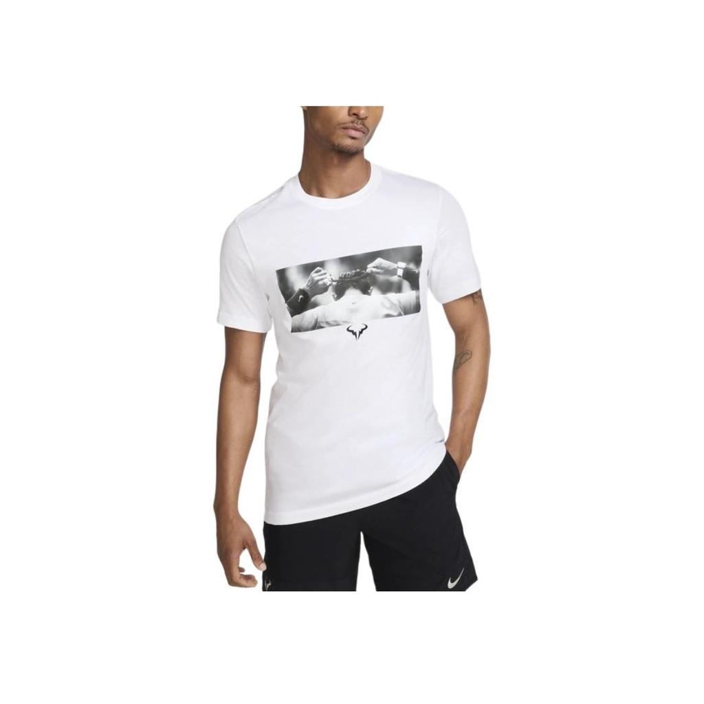 Nike Nadal Tennis Loose Knit Crew Neck Short Sleeve T-Shirt Men Tops White IM5971-100