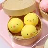 3Pcs/Set Simulated Steamed Bun Toy with Steamer Stress Relief Pig Chick Panda Bun Squeeze Sensory Toy Slow Rising Dumpling Stress Ball
