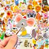 50 Tier-Konzert-Sticker Selbstklebende Cartoon-Tiere Kindergarten Belohnungs-Sticker