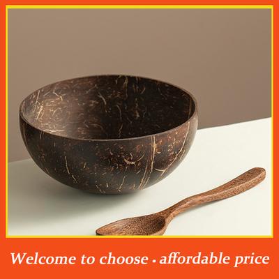 1PC New Natural Coconut Bowl Wooden Handmade Coconut Bowls For Eating Tableware Fork Spoon For Dessert Fruit Salad Mixing Rice
