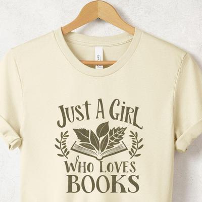 Just a Girl Who Loves Books Shirt Gift for Her, Dark Romance Bookish Tee Themed Gifts for Readers, Booktok Merch Reading T Shirt Sweatshirt
