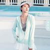 Sun Protective Coat Thin Hooded Sun Protective Clothing Women Outdoor Long Sleeve Jacquard Breathable Quick Drying Sun Protective Clothing