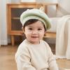 Soft Kids Knitted Beret Hat Solid Color Painter Cap Cute Pom Pom Beanie  Infant