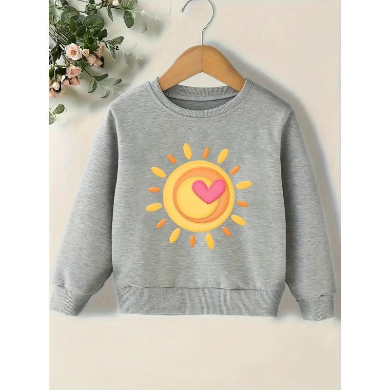 Kids Sweatshirt, Cute Print Pattern Spring Lightweight Round Neck Sweatshirt,Soft Cotton Sweatshirt