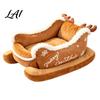 Scratch Resistant Dog Sofa Christmas Sleigh Bed with Non Slip Base Plush Calming Pet Holiday House for Indoor Outdoor Fun Cats Puppies Easy
