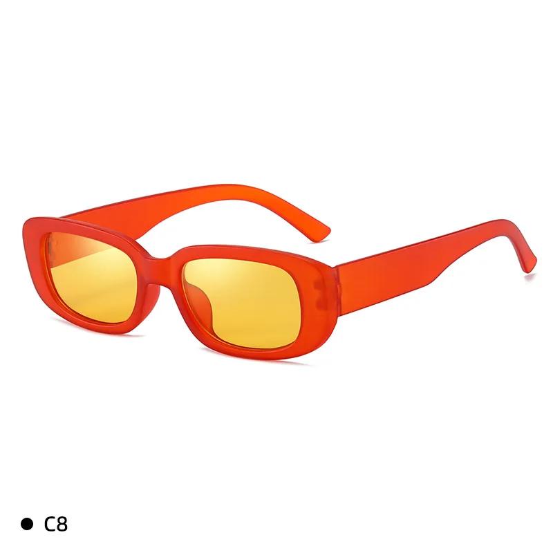 

New Vintage Oval Sunglasses Woman Luxury Brand Small Rectangle Sun Glasses Female Small Ellipse Eyewear UV400 Oculos De Sol As shown in the figu
