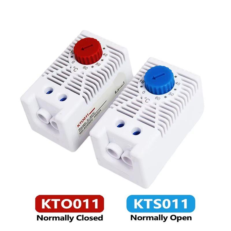 SHGO-Mechanical Thermostat 0-60℃ 250VAC 10A Bimetallic NC/NO DIN Rail Cabinet Temperature Controller