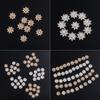 10PCS 16mm Rhinestone Snowflake Buttons DIY Craft Flatback Plating Pearl Buckle Clothing Decoration Hairpin Accessories