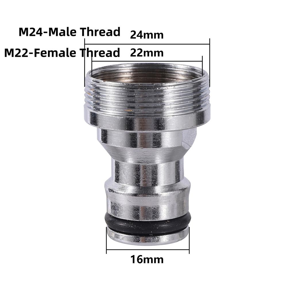 Water Faucet Adapter 1/2'' 3/4'' To M18 M22 M24 Thread Connector Faucet Coupler Water-Tap Joint Fitting For Gardening Irrigation