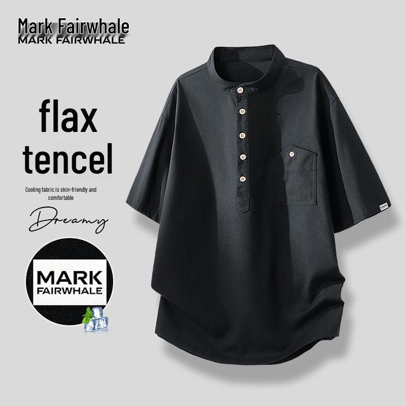 MARK FAIRWHALE Men s Tencel Linen Blend Quick-Dry T-Shirt M