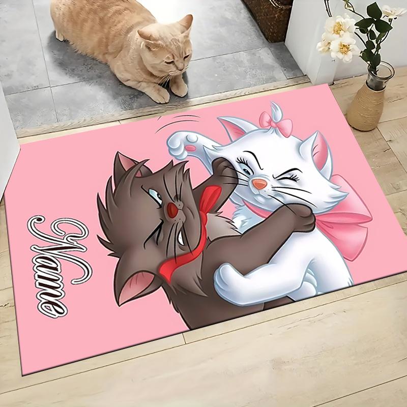 Custom Name Cheshire Cat Hearts Theme Carpet Rug Customizable Soft Washable Anti-Slip Home Living Room Sofa Mats Personalized Rug. 0909416
