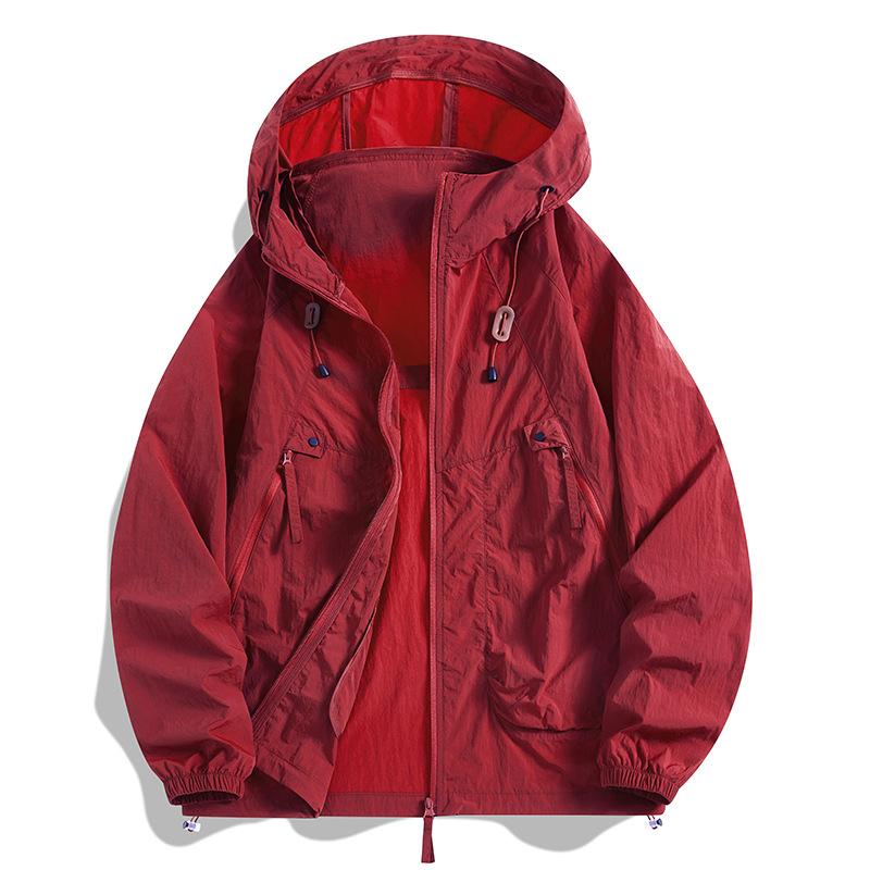 

Новый летний костюм с капюшоном для защиты от солнца для мужчин и пар, ультратонкая уличная ветровка S