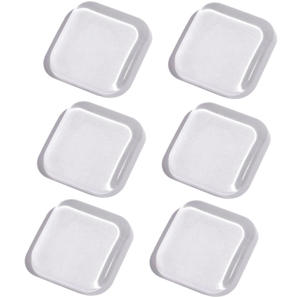 6Pcs/Set Round Square Door Handle Protection Pads Transparent Reusable Door Stoppers Wall Protecion Thickened Self-Adhesive