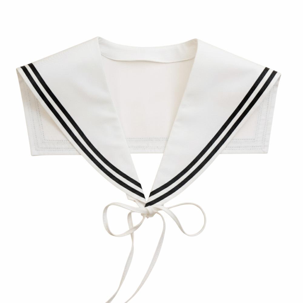 

Striped Sailor Fake Collars Scarf Laced Detachable False Tie Neckwear Cotton Black White Top Fake Collar Necklaces белый