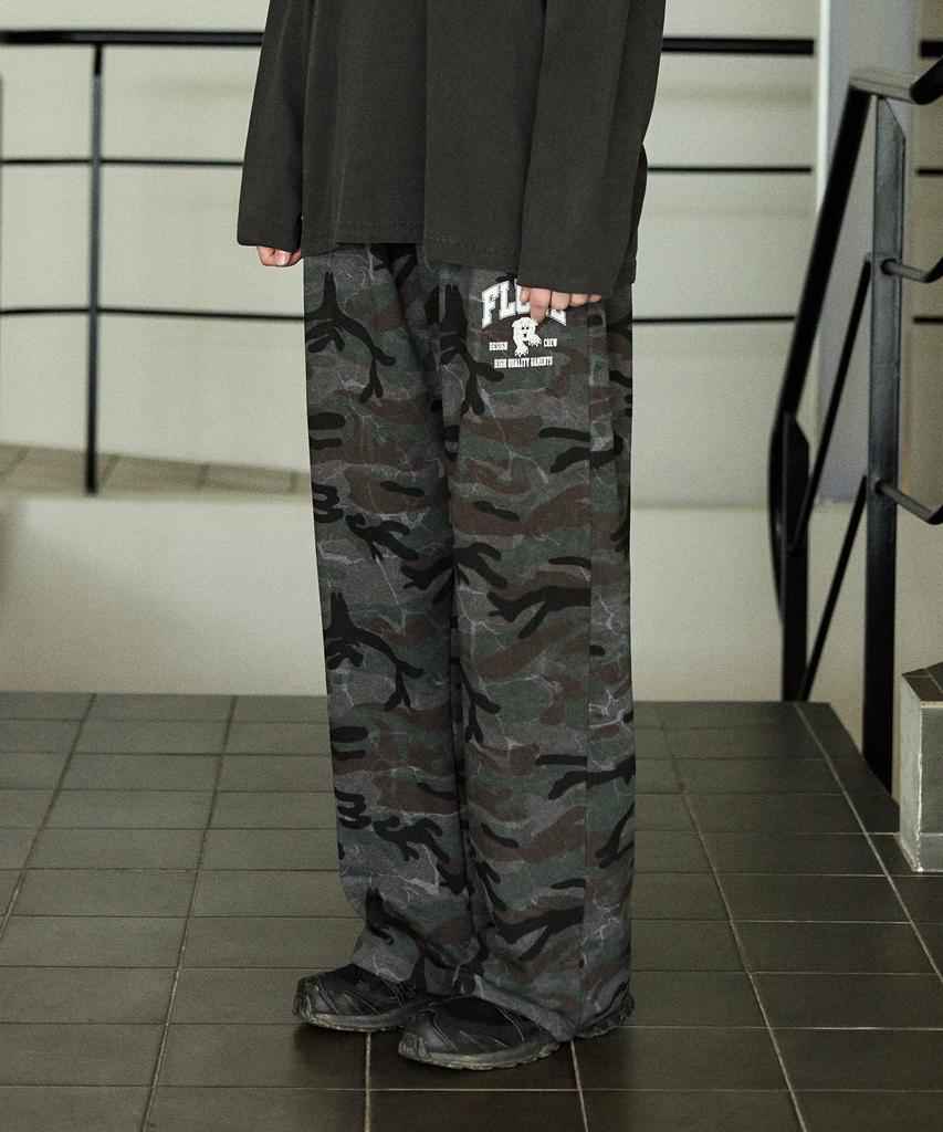 FLUKE Camo Graphic Sweatpants Grey Ftp214
