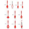 10PCS Silicone Kitchen Utensil Set - Spatula, Spoon, Ladle, Spaghetti Server & Slotted Turner