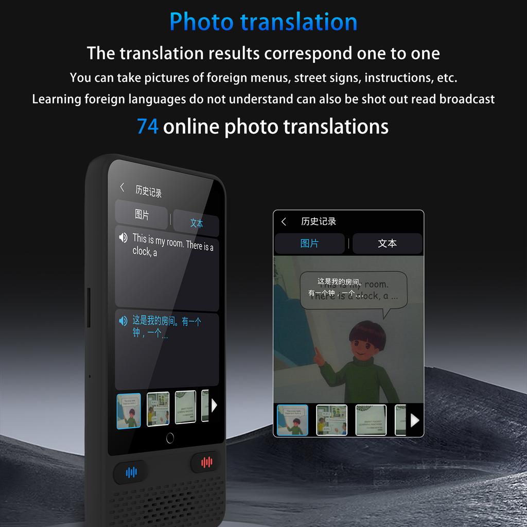 S85 Portable Language Translator Device with Translating Offline Translation 138 Languages Voice Support Voice Video Recording