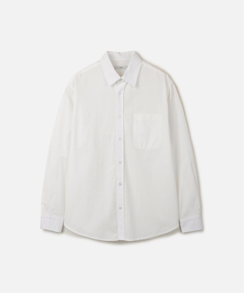 247Silijeu Dyed Wash Comfort Shirt White