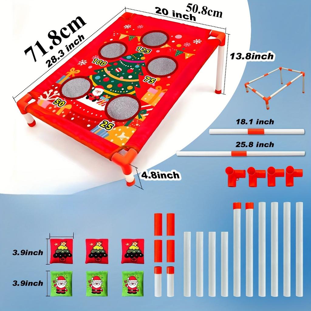 Weihnachten Sitzsäcke Werfen Karnevalsspiele Cornhole Outdoor-Spielzeug für Kinder Hinterhofspiel Sport Rasen-Hofspiele Weihnachtsgeburtstagsgeschenk
