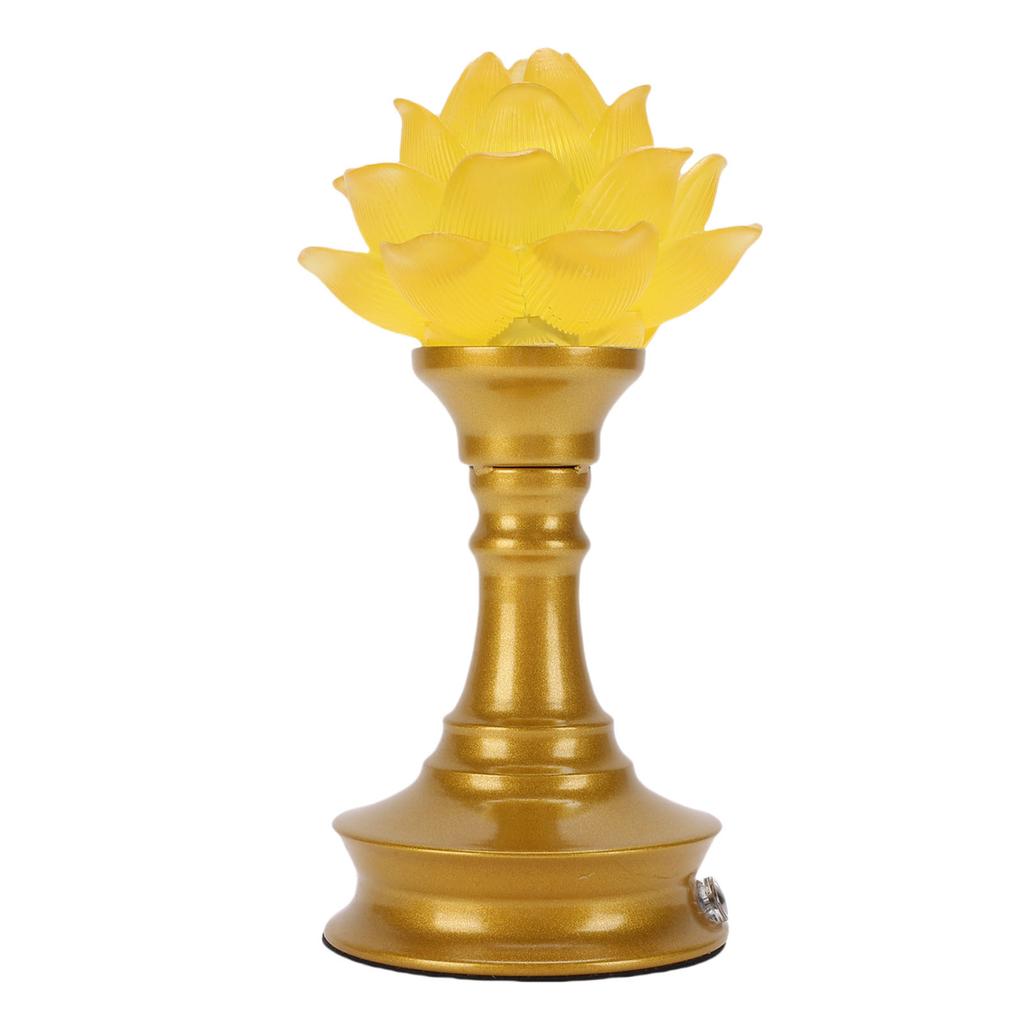 LED Flower Lamp Resin Metal USB Rechargble Buddhistic Lamp Flower Night Light for Display Decoration Faith Supplies