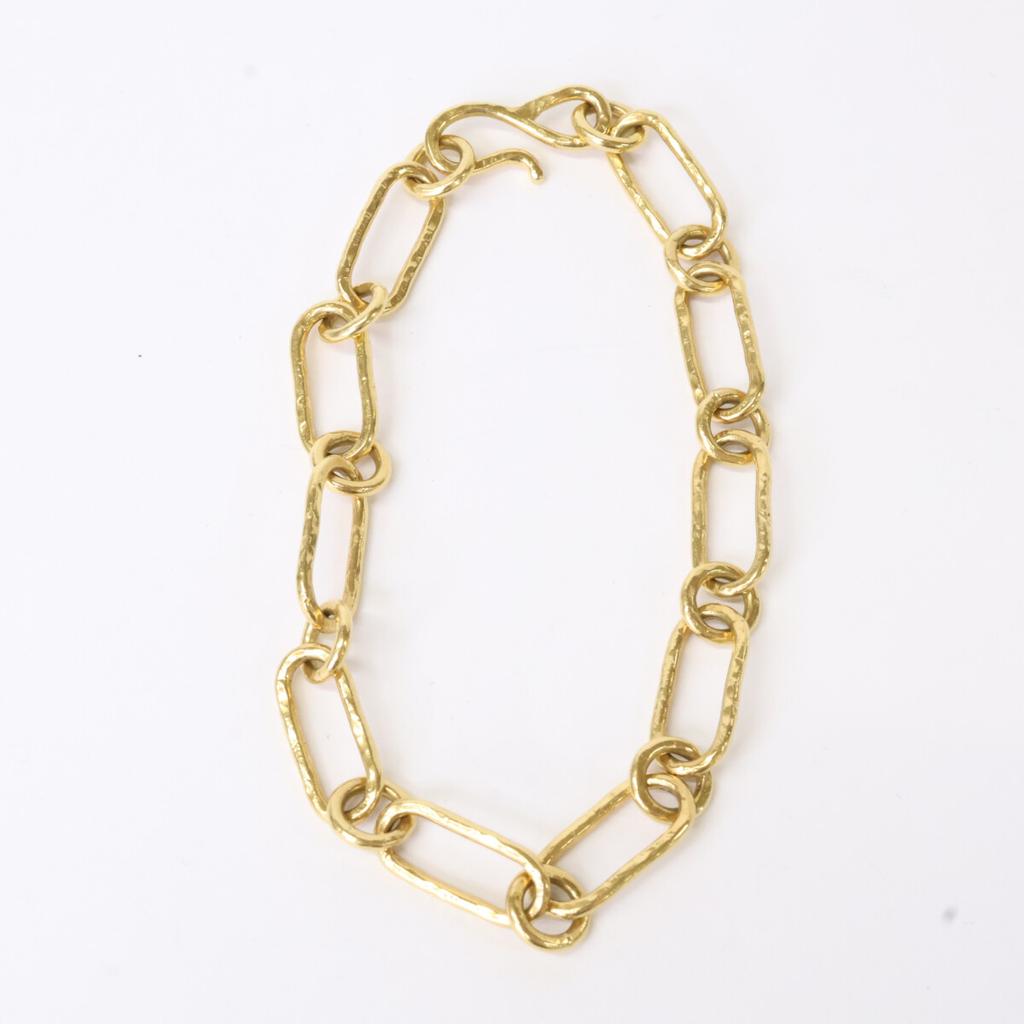 Marie-Helene de Taillac K18 engraved eight hook link chain Bracelet Yellow GoldUsed