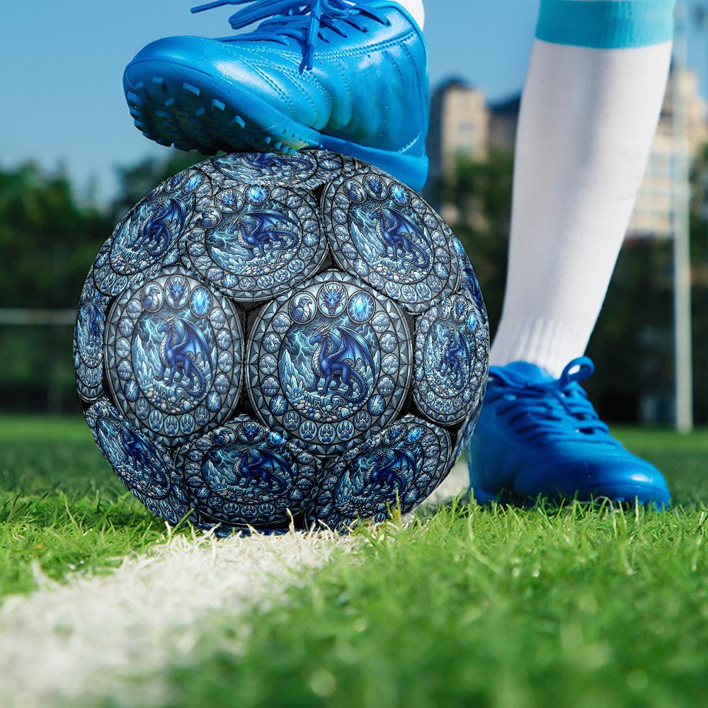 Blue Dragon Glass Round Football Size 5 Adult Ball Suitable for Training Matches and Outdoor Team.