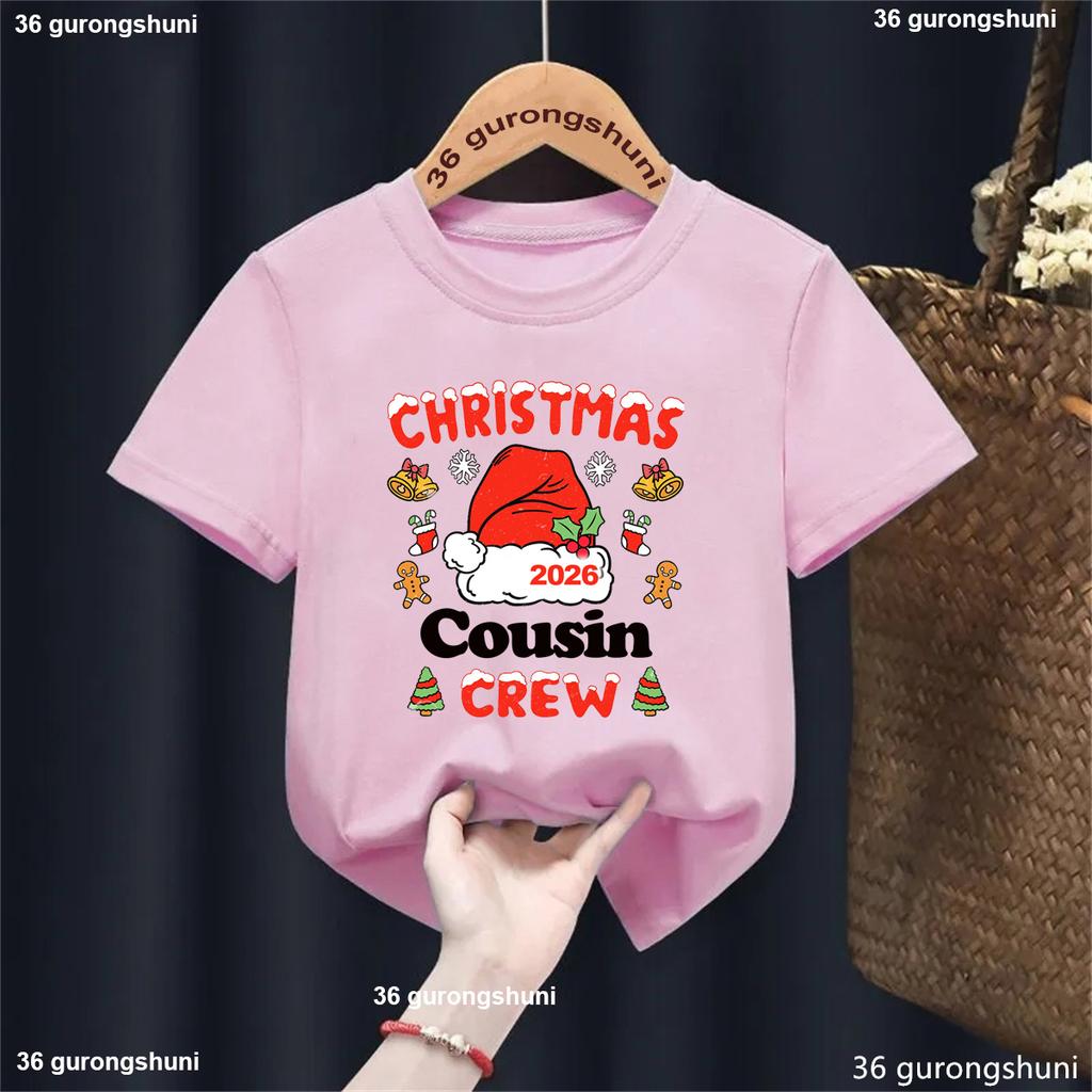 2026 Christmas Holiday For Family Xmas Cousin Crew Matching Tees Funny Family Christmas Kids Tshirt Top