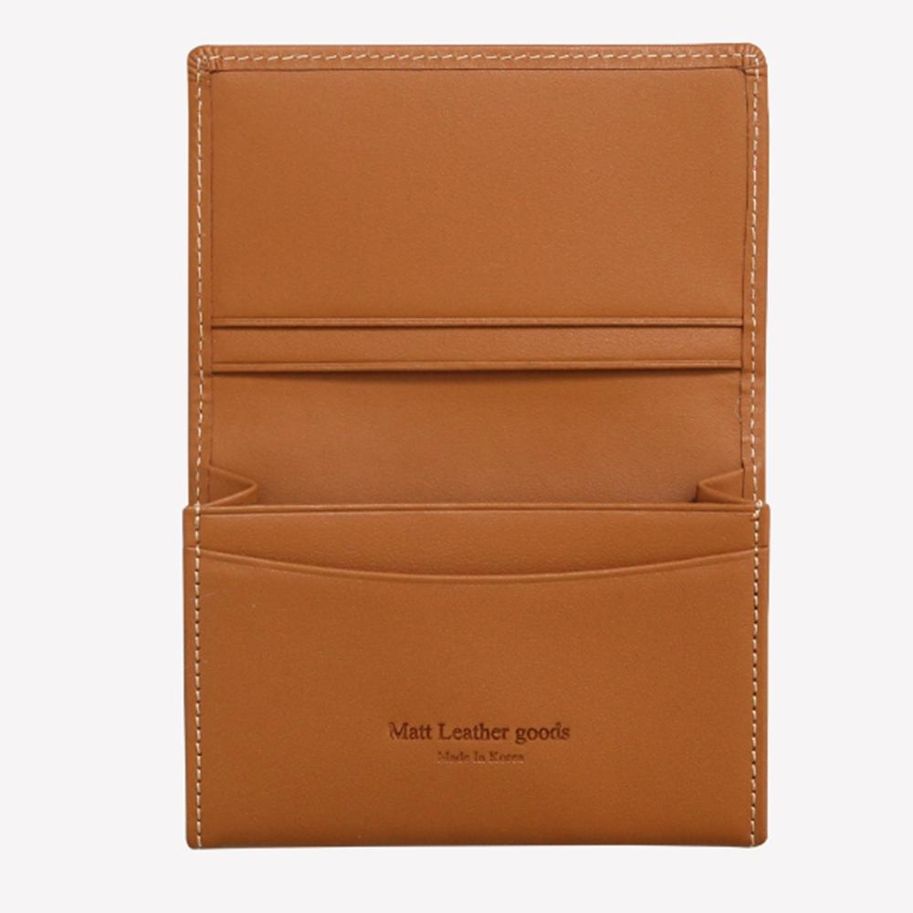Matt Steen Cowhide Slim Card Holder Tan Brown