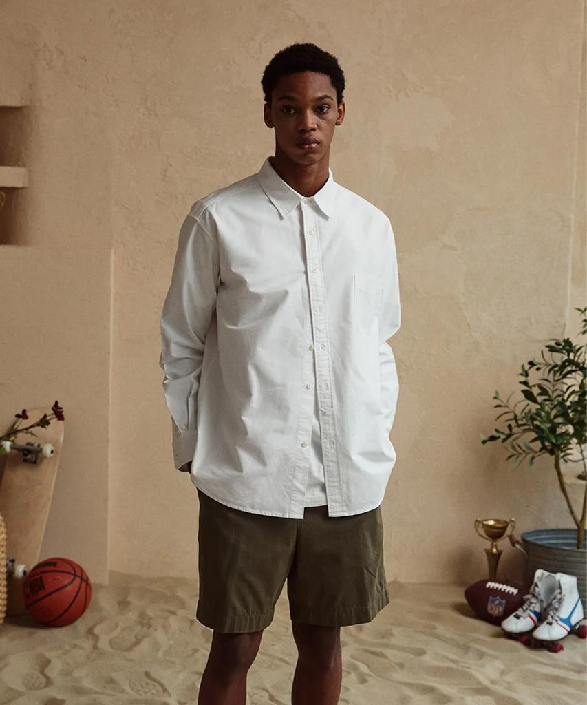 Jelolaunji [Premium Japanese Material] Essential Oxford Shirt White