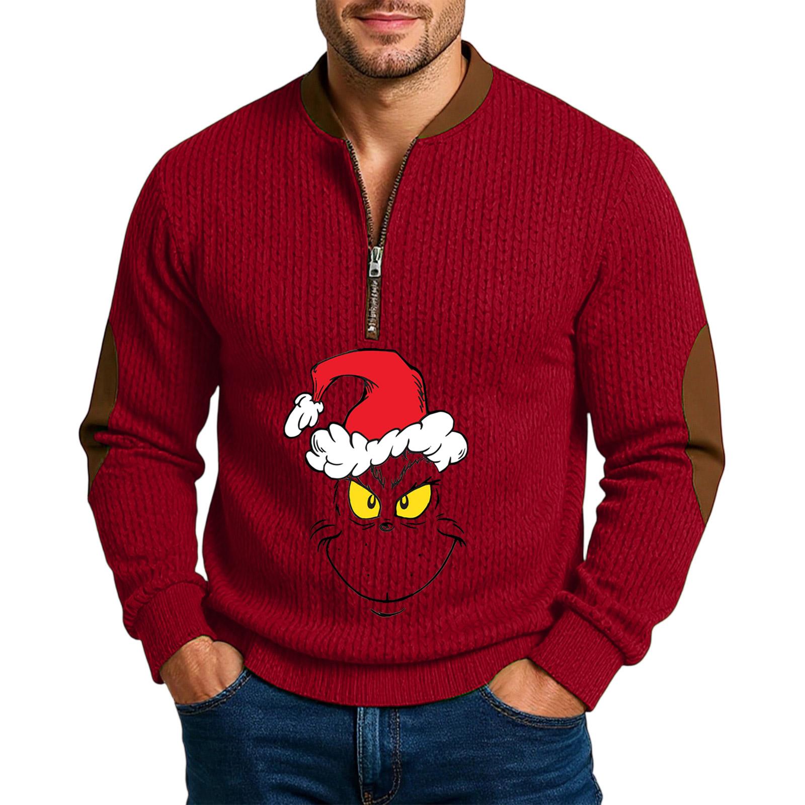

Men S Outdoor Zipper Long Sleeved Sportswear Casual Sweatshirt L винний