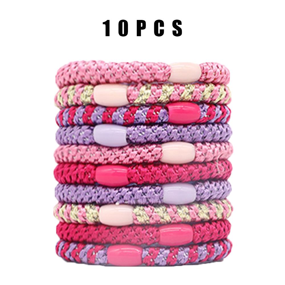 

10 шт./набор Высокая эластичность, Не повреждающая повязка на голову, Высокий хвост, Цветная плетеная резинка для волос, Плетеная повязка на голову