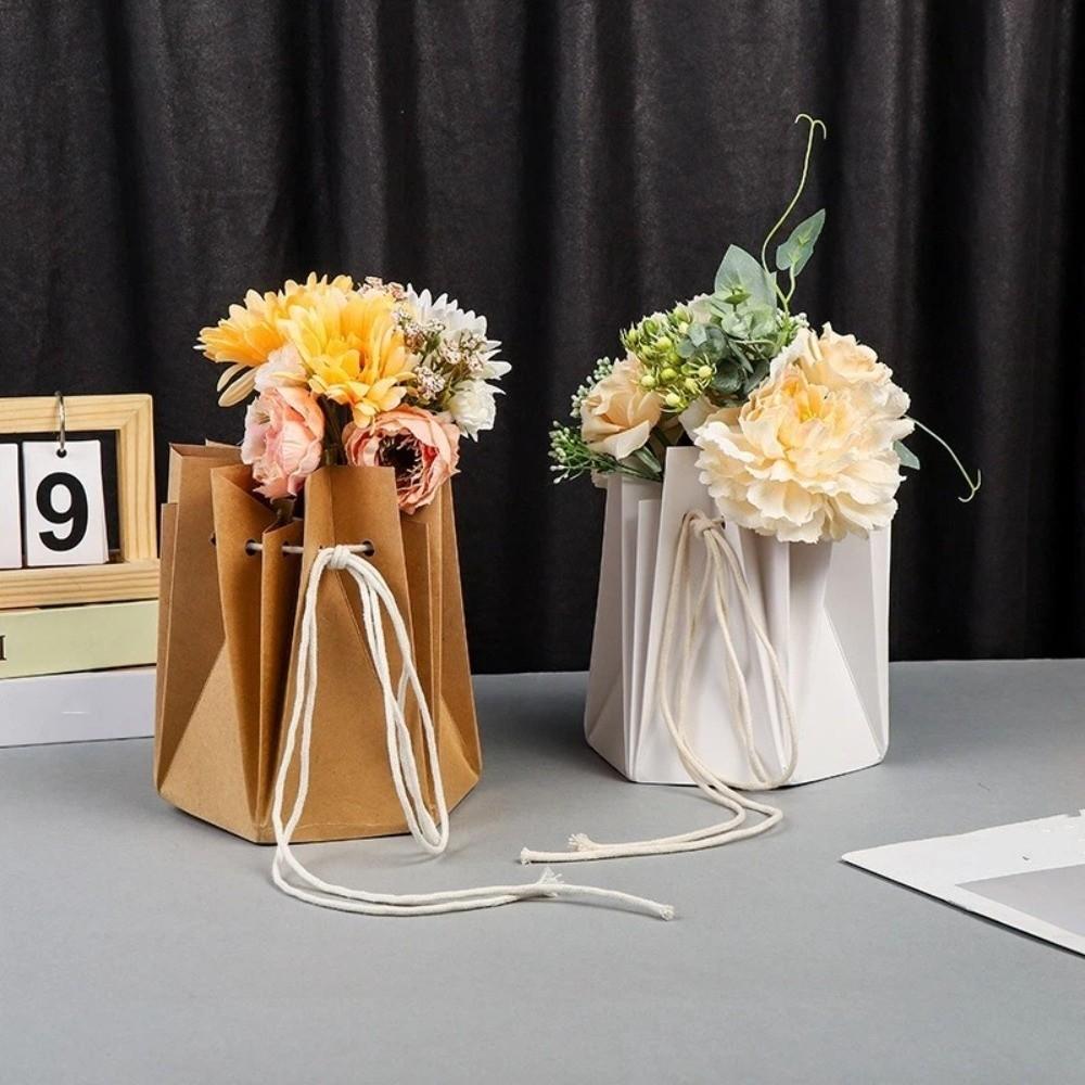 10Pcs Paper Flower Packaging Box Hand-folded Rose Bouquet Bags Flower Gift Box  Mother's Day